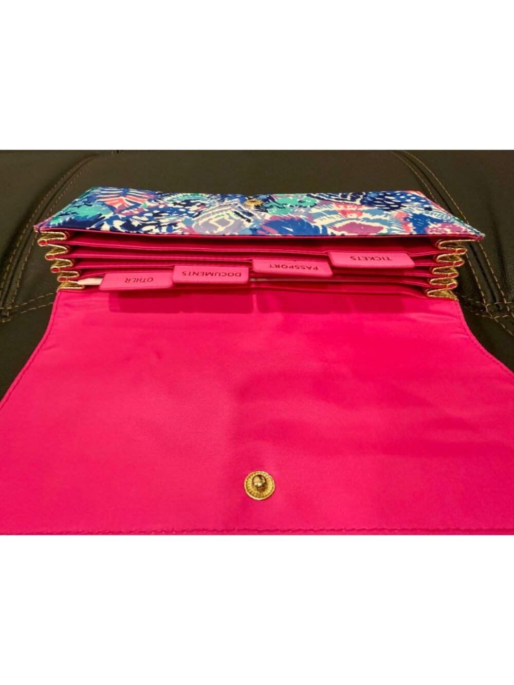 Lilly Pulitzer Multi Quill Out Travel Wallet Passport Organizer - Picture 7 of 11